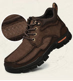Golden Sapling Men's Outdoor Shoes Genuine Leather Boots Retro Work Platform Footwear Mountain Leisure MartLion   