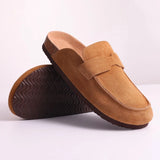 Men's Suede Mules Cork Clogs Platform Sandals Clogs Slippers Outdoor Soft Heeled With Arch Support MartLion