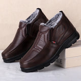 Shoes for Men Winter Cotton Shoes Men's Thickened Leather Waterproof Casual Snow Boots MartLion   