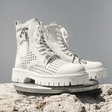 Men's English Style Thick Sole Design Men Boots  Layer Leather Casual Boots