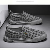 Shoes Men's Spring Summer Breathable Fabric Casual Print Flat Skateboard Slip-on Loafers Mart Lion   