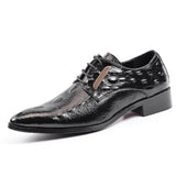 Men's Classic British Leather Shoes Lace-Up Pointed Toe Dress Office Flats Wedding Party Oxfords Mart Lion   