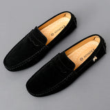 Men's Women Leather Designer Casual Shoes Luxury Loafers Driving Footwear MartLion 2232-1 Black 7 