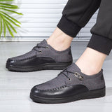 Men's Casual Dress Shoes Classic Lace-up Leather Casual Oxford Flats Footwear Loafers Mart Lion Grey 38 