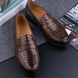 Snake Printing Leather Men Shoes Loafers Design Slip on Daily Casual Shoe Genuine Cowhide Sewing Comfortable Dress Shoe MartLion   