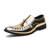 Men's Formal Shoes Luxury Brand Point Toe Chelsea Couples Glitter Leather Party Zapatos De Vestir MartLion golden 5526 35 CHINA