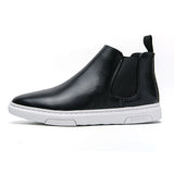 Flat sole men's chelsea boots Casual Ankle Slip leather Formal Footwear Masculina Mart Lion   