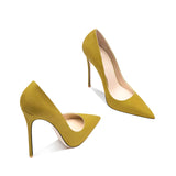 Pointed Shallow Mouth Suede Ultra-Thin High Heels 12cm Pumps Banquet Ladies Shoes MartLion   