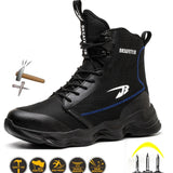 Men's Safety Shoes Work Waterproof Breathable SRA Non-slip EVA Boots steel toe cap MartLion   