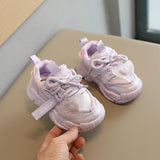 Spring Summer Children Mesh Sneakers Girls Breathable Running Shoes Princess Heart Design Baby Soft Clunky MartLion PURPLE 22 