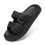 Women Slippers Adjustable Buckle Thick Platform Sandals Beach Shoes Bathroom Slipper Soft EVA Flat Sole Slides MartLion   