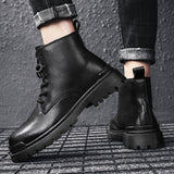 Off-Bound Autumn Men's Ankle Boots Tooling Desert British Punk Lace-up Casual Motorcycle High-cut Shoes Mart Lion   