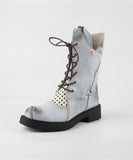 Super Line Solid Print Straight Barrel Women's Boots MartLion WHITE 42 