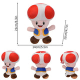 Kawaii Mario Bros Ice Fire Flower Anime Figure Soft Plush Toy Cute Koopa Troopa Boo Red Toad Peluche Dolls Gift MartLion Red Toad  