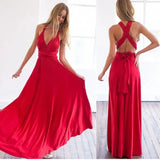 Dresses Women Girl Summer Female Red Long Dresses  Multi Rope Bandage Party MartLion   