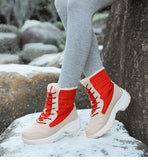 Women's Winter Boots Thick Sole Sloping Heel Ankle Outdoor Light Plush Warm Cotton Shoes MartLion   