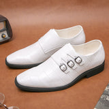 White Dress Shoes Men's Elegant Split Leather Social Oxfords Mart Lion   