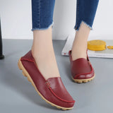 Flat Shoes Slip For Women's moccasins Genuine Leather Loafers MartLion   