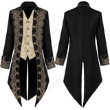 Men's Steampunk Gothic Victorian Jacket Vintage Purple Velvet Tailcoat Medieval Frock Coat Uniform Renaissance Homme MartLion   