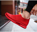 Men's Shoes for Sneakers Summer Breathable Women's Light Flat Non-slip Casual Walking Sports Lazy Red MartLion   