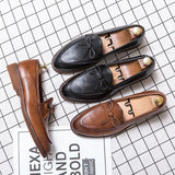 Slip On Dress Shoes Men's Microfiber Leather Casual Formal Mart Lion   