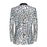 Luxury Wave Striped Gold Sequin Blazer Jackets Men's Shawl Lapel One Button Shiny Party Wedding Suits Jackets Tuxedo Blazer MartLion   