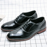 British Men's Dress Shoes Classic Formal Split Leather Elegant Sapato Social Masculino Mart Lion   