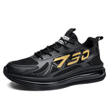 Casual Vulcanised Shoes Anti-slip Men's Trendy Classic Footwear Outdoor Comfort Sneakers Running MartLion black gold 39 