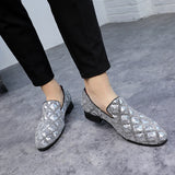 Men's Glitters Sequins Bling Party Wedding Slip-on Loafers Casual Shoes Light Driving Flats Mart Lion   