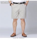 Men Shorts Middle Aged Cotton Thin Straight Casual Father Khaki Grey Black White Male Summer MartLion DK01 Off-white 30 