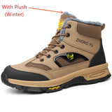 winter work shoes puncture proof warm safety men's work shoes waterproof sneakers with steel toe anti-slip boots MartLion With Plush 36 