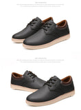 Men's Leather Casual Shoes Flat Trendy Sneaker Oxfords Zapatillas Mart Lion   