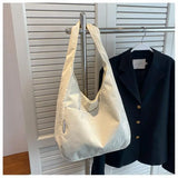 Canvas Shoulder Women's Tote Bag Corduroy Simple Casual Large Capacity Designer Handbag Shopper Bag MartLion   