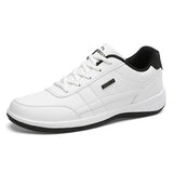 Leather Men's Shoes Sneakers Trend Casual Breathable Leisure Non-slip Footwear Vulcanized MartLion WHITE 46 