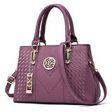 Designer  Bags Casual Women Leather Handbags Ladies Hand Bags Vintage Female Purse Shoulder Mart Lion purple 30x13.5x23cm 