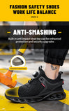 Lace Free Safety Shoes Men's Construction Work Boots Puncture Proof Steel Toe Working Indestructible Sneakers MartLion   