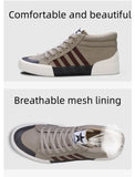 Spring Autumn Classic Red Men's High Top Sneakers Flat Breathable Canvas Shoes Lace-up Casual Zapatillas Hombre MartLion   