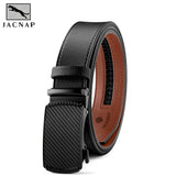 Men's Belt Automatic Buckle Leather Waist Strap Waistband Girdle Belts for Women Men's Gifts Belt MartLion 219BKJP 125cm 