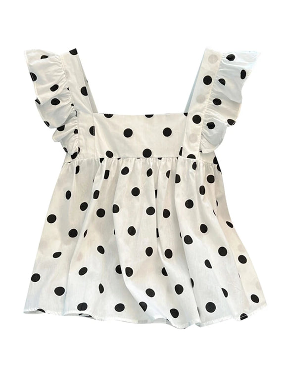 Summer Women Top Mori Girl Polka Dot Chiffon Shirts MartLion   