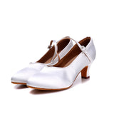 Adult High-heeled Modern Laitn Dancing Shoes Professional Standard Dance Practice Women Waltz Dancing Flamenco MartLion White 5.5 cm 41 