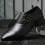 Formal Leather Shoes Men's Lace Up Oxfords Casual Black Leather Wedding Party Office Work Mart Lion   