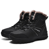 Men's Boots Lightweight and Warm Winter Snow Boots Waterproof Non-slip Shoes Lace-up Mid-tube Velvet MartLion black 39 