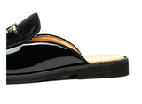 Men's Mules Leather Slipper Summer Walk Loafers Open Style Half Flat Shoes Casual Sandals Metal Lock Slides Moccasin MartLion   