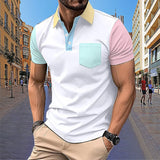 Men's Short sleeved Polo Shirt Summer European and American Street Casual Pocket Lapel Top Men's MartLion   