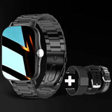 Straps Smart Watch Women Men's Smartwatch Square Dial Call BT Music Smartclock For Android IOS Fitness Tracker Trosmart Brand MartLion black add 3 straps  
