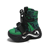 Winter Chunky Boots For Women Thick Plush Warm Snow Ankle Boots Wedges Leather High Platform Sneakers Woman Motorcycle Shoes MartLion green 35