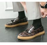British Style Classic Leather Casual Shoes Men's Comfort Brand Loafers Slip-on Platform Footwear Mocassins Hommes MartLion   