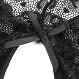  Crotchless Lingerie Women Lace Hollow Tights Erotic Teddy Baby Doll Socks Deep V Open Bra Porn Body Stockings MartLion - Mart Lion