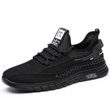 Mesh Breathable Vulcanized Shoes Anti-slip Lightweight Fitness Men's Classic Sneakers Casual Running MartLion black 38 