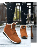 Men Boots Waterproof Winter Boots Men  Warm Snow Boots Plush Women Footwear Leather Shoes MartLion   